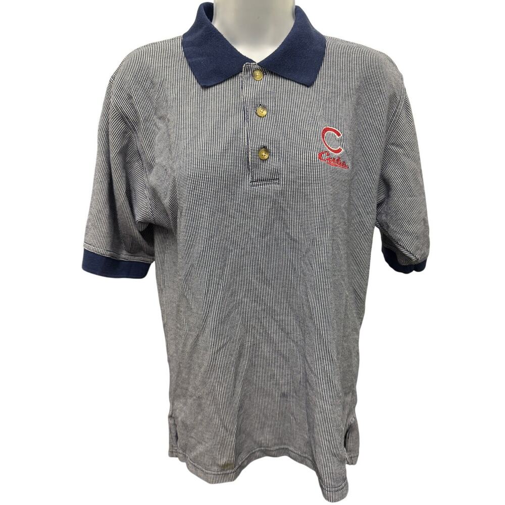 VTG 90's Lee Sport Shirt Mens M Blue Chicago Cubs MLB Baseball Polo Collared - Picture 2 of 4
